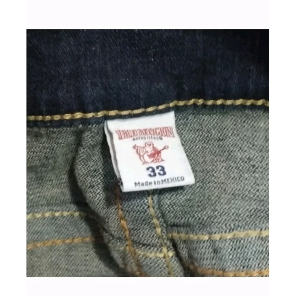 True Religion Ricky Jeans Dark Wash Blue Men's 33 Flat Pocket Preppy
